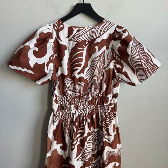 NEW Anthropologie Somerset Maxi Dress in Cedar Brown Floral Leaf Size Small - Picture 9 of 14